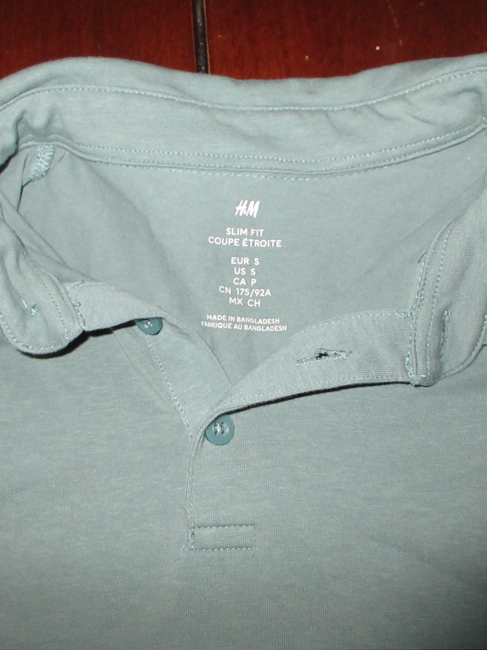 H&M Men's Slim Fit Polo Shirt in Light Teal